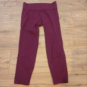 NWOT Girls Athletic Mid-rise‎ Maroon Leggings Size Xs (4/5)